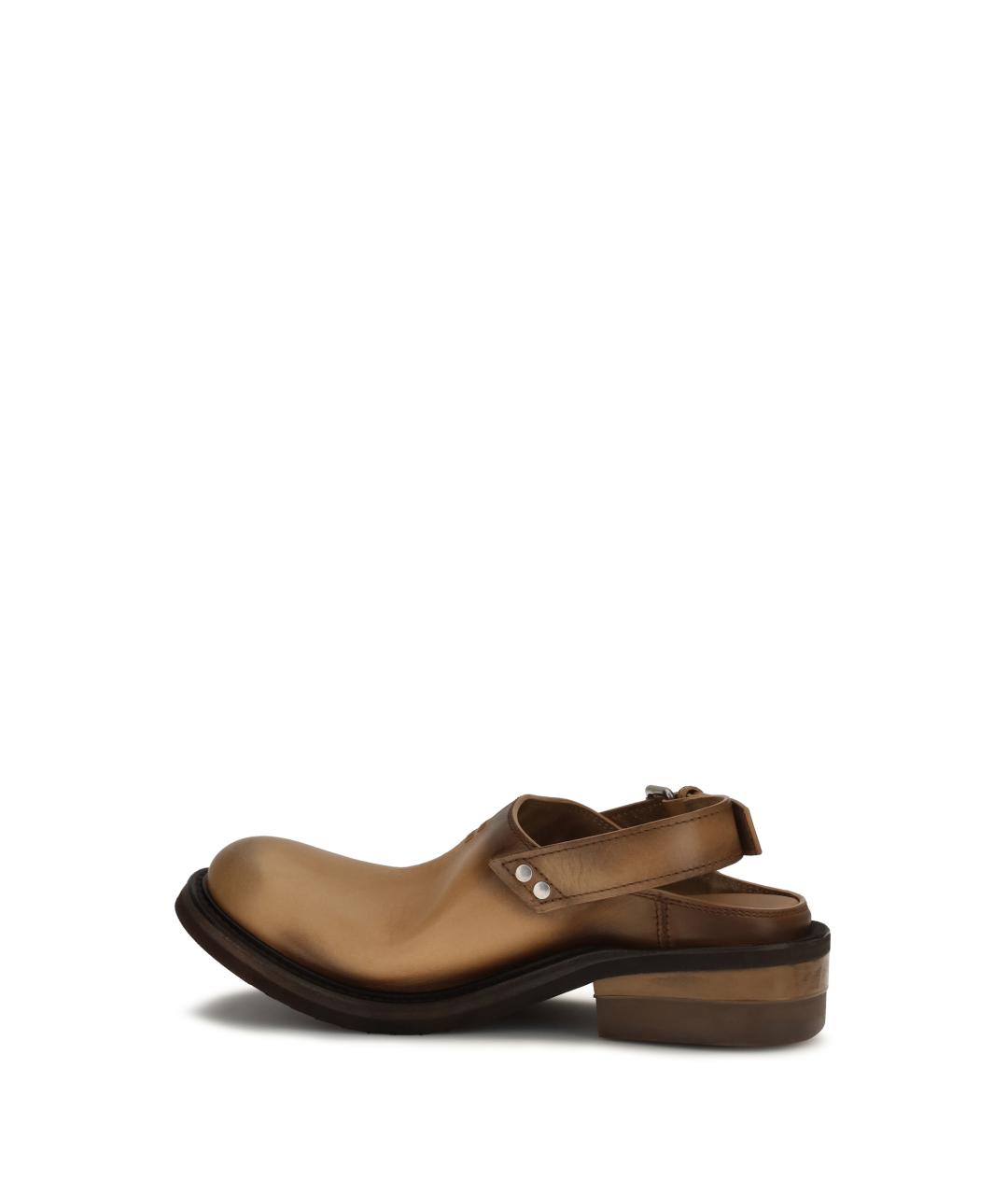 MIU MIU Коричневые кожаные сабо, фото 3