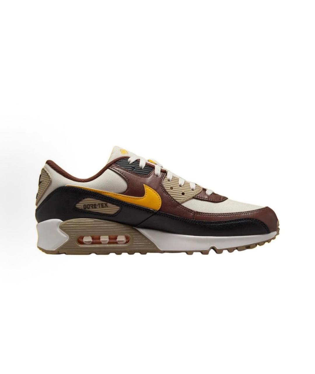 NIKE Бежевые кожаные низкие кроссовки / кеды, фото 2