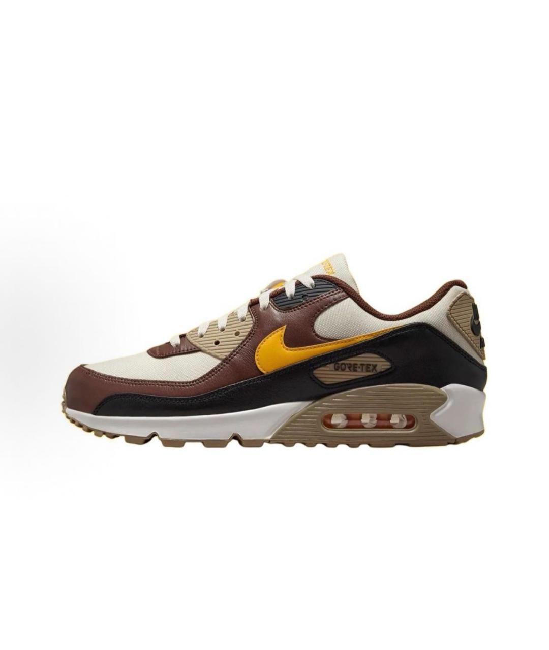 NIKE Бежевые кожаные низкие кроссовки / кеды, фото 7