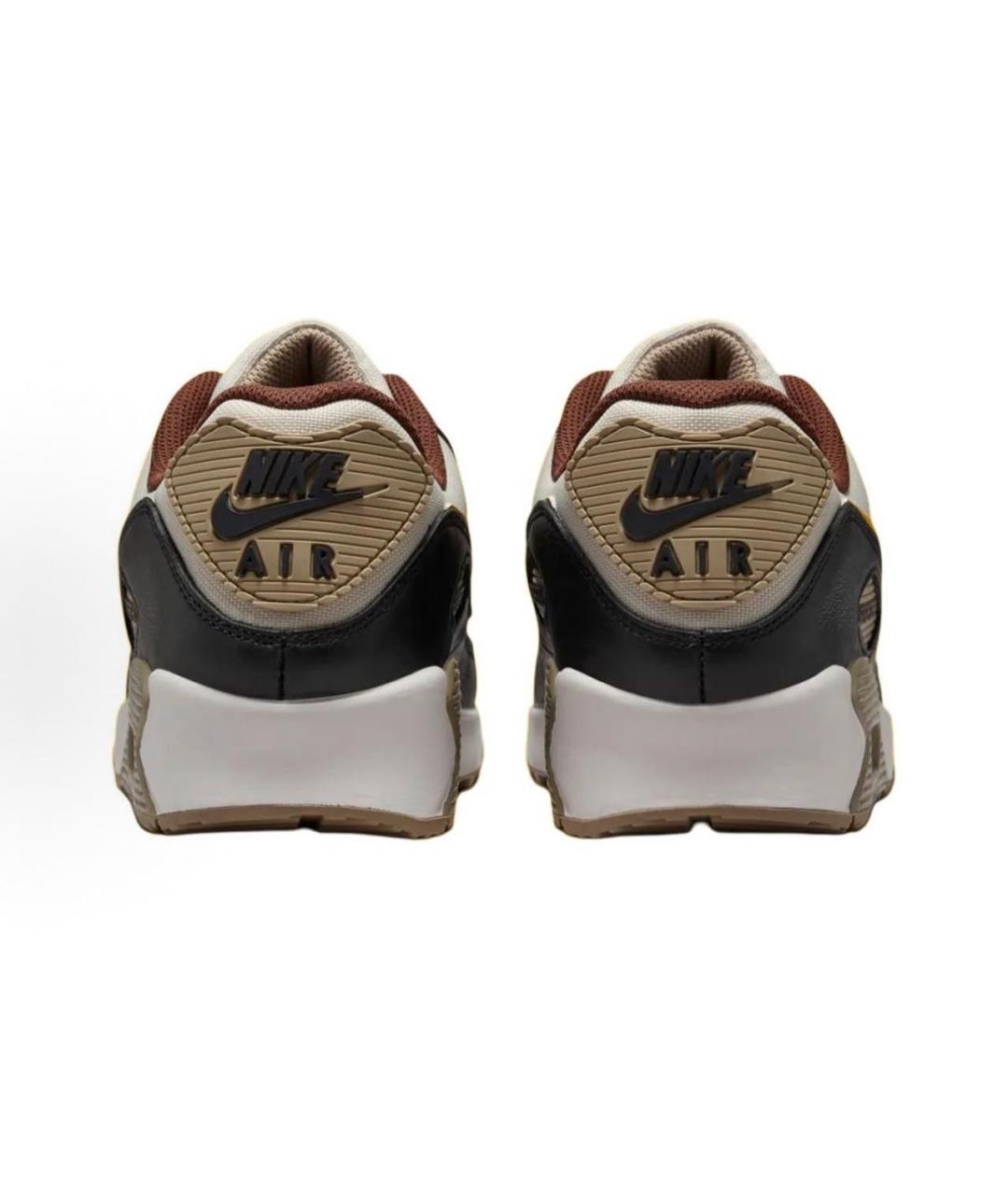 NIKE Бежевые кожаные низкие кроссовки / кеды, фото 5