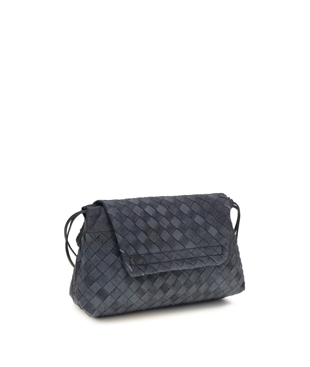 BOTTEGA VENETA Синяя замшевая сумка через плечо, фото 3