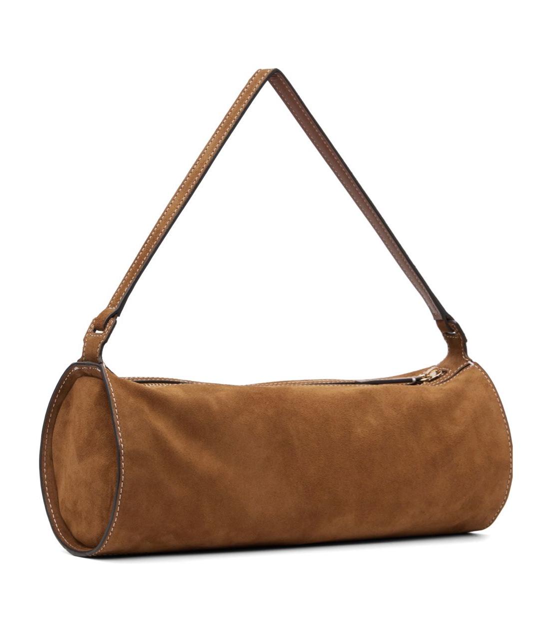 STAUD Коричневая кожаная сумка с короткими ручками, фото 3