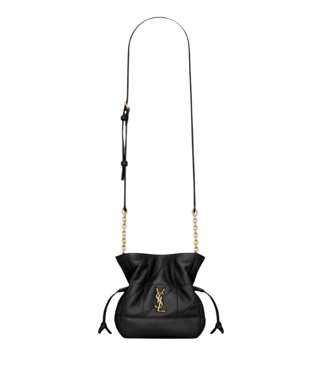 SAINT LAURENT Черная кожаная сумка через плечо, фото 11