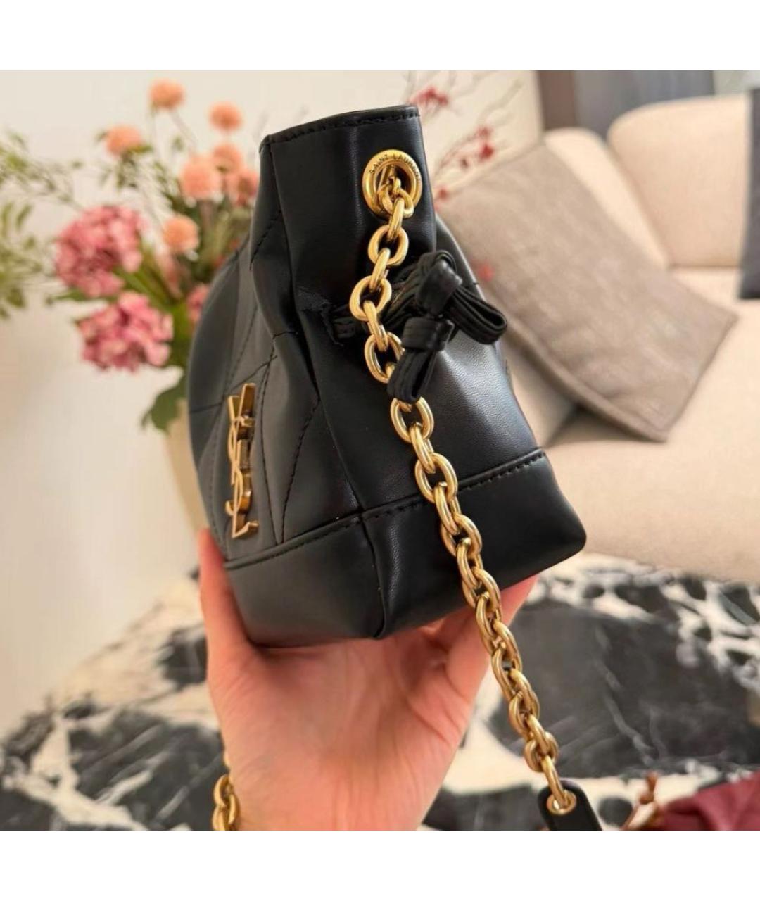 SAINT LAURENT Черная кожаная сумка через плечо, фото 8