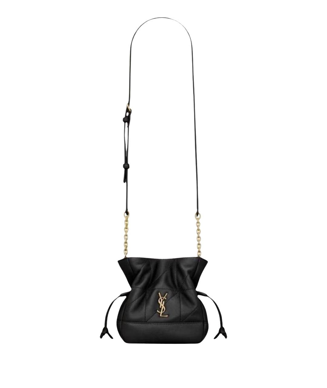 SAINT LAURENT Черная кожаная сумка через плечо, фото 1