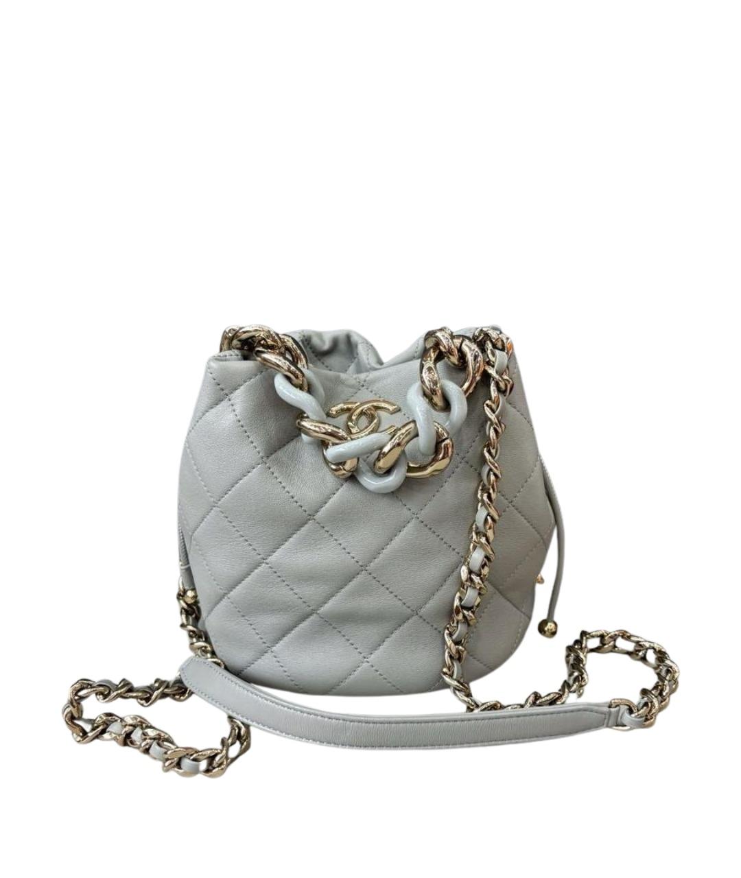 CHANEL Серая кожаная сумка через плечо, фото 1