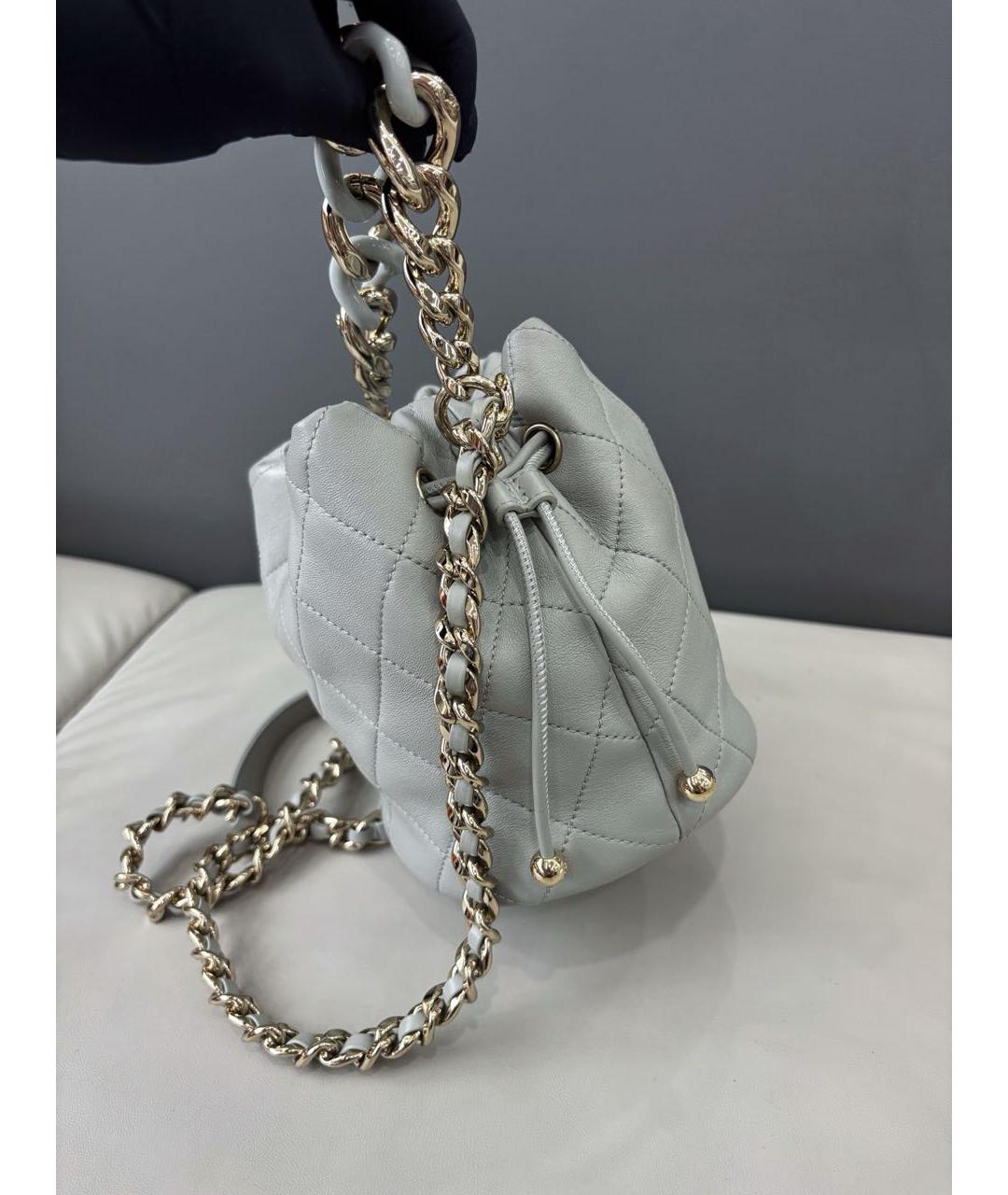 CHANEL Серая кожаная сумка через плечо, фото 4