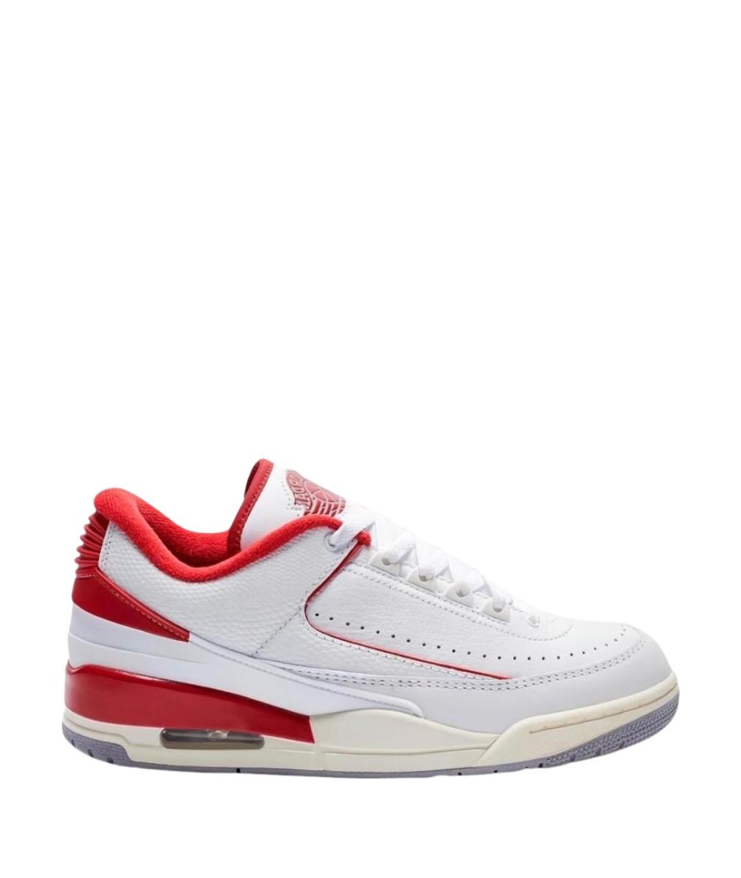 JORDAN Белые кожаные низкие кроссовки / кеды, фото 1