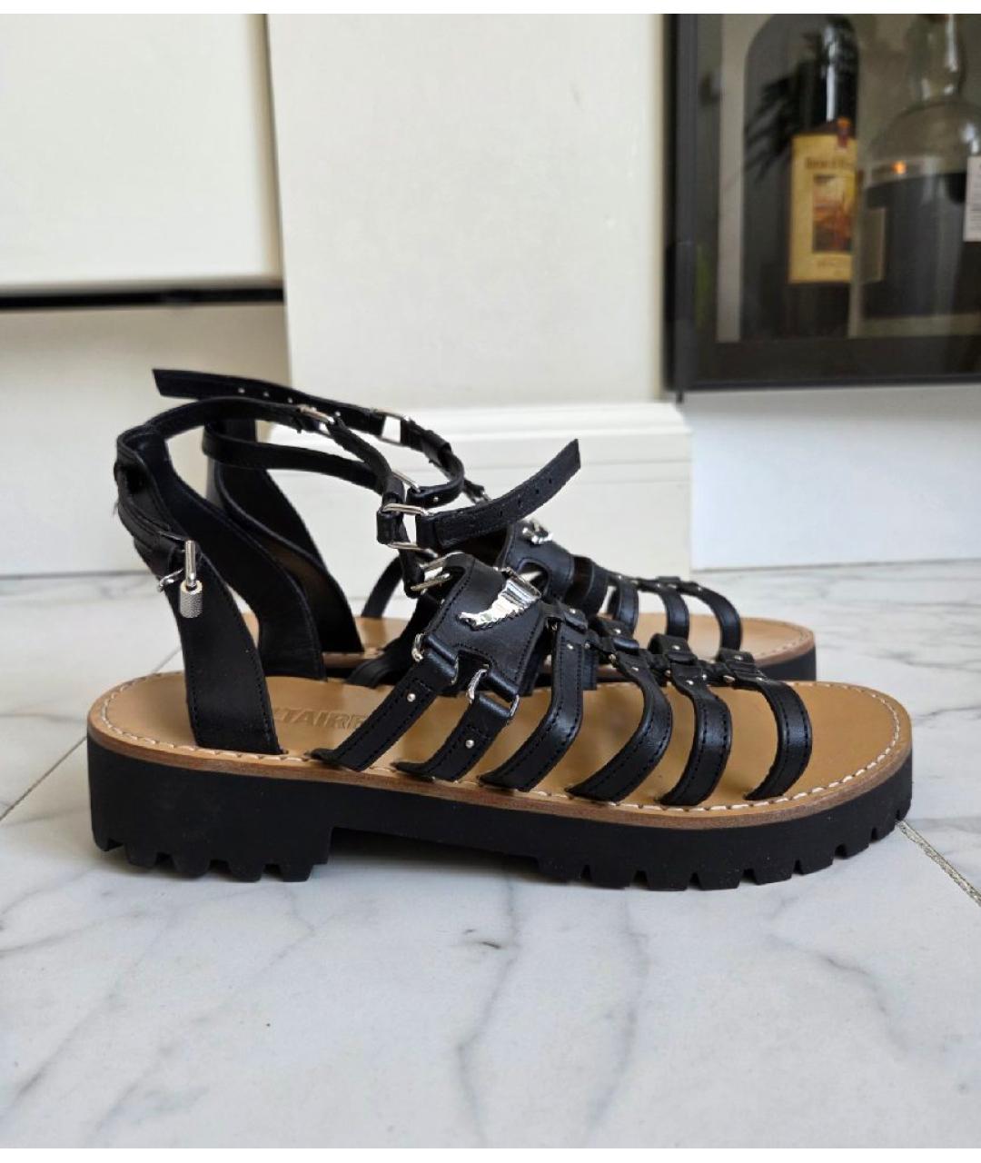 ZADIG & VOLTAIRE Черные кожаные сандалии, фото 7