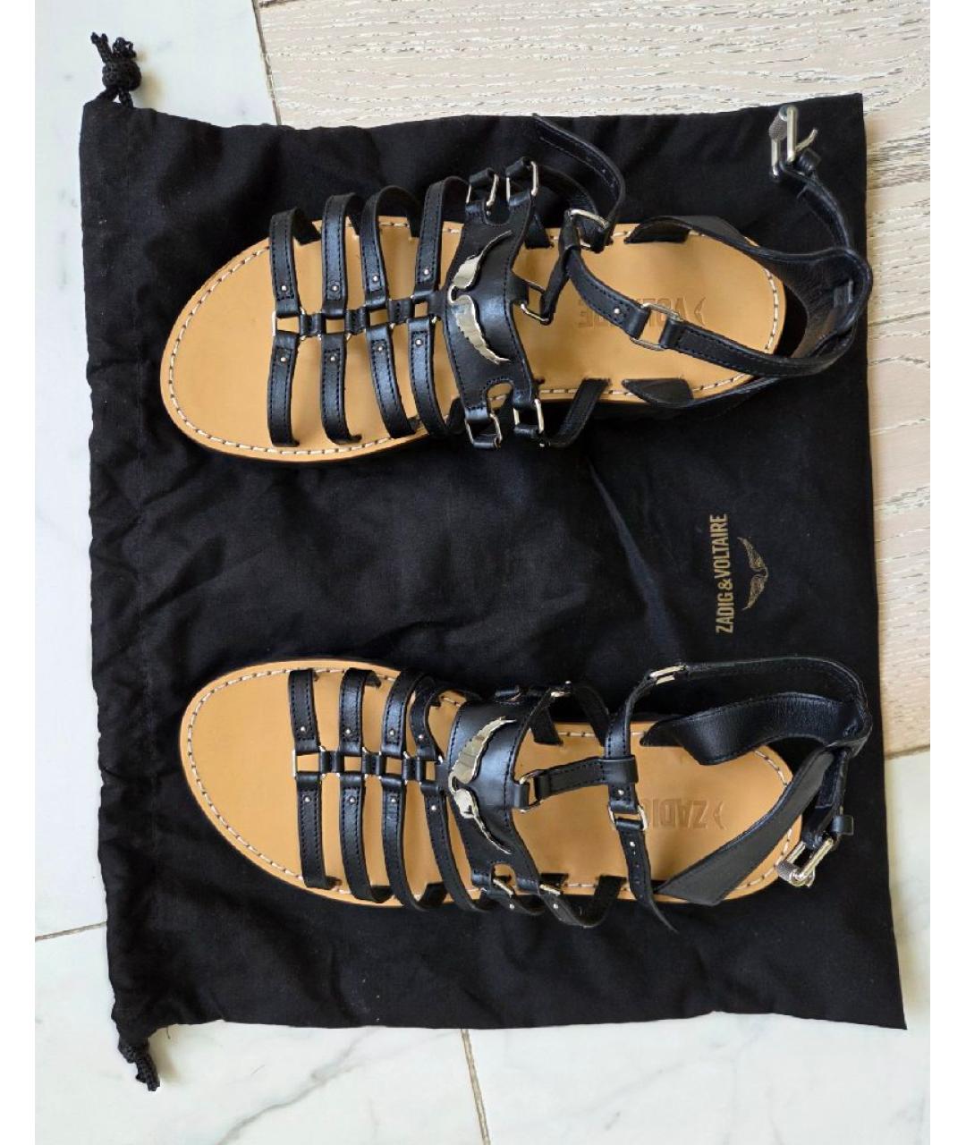 ZADIG & VOLTAIRE Черные кожаные сандалии, фото 6