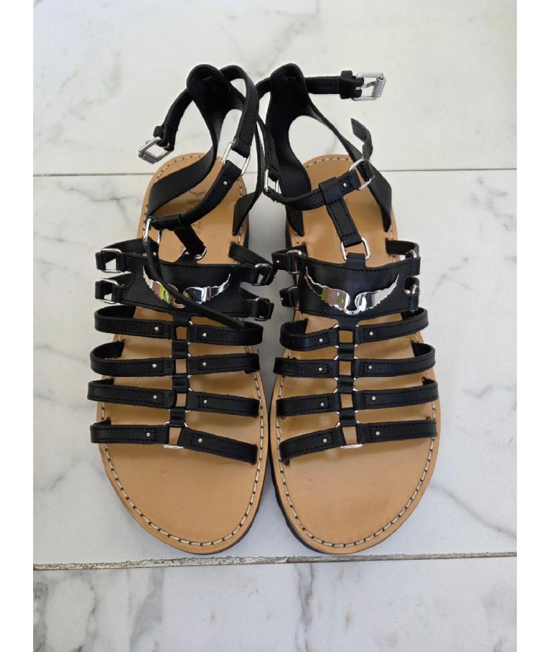 ZADIG & VOLTAIRE Черные кожаные сандалии, фото 2