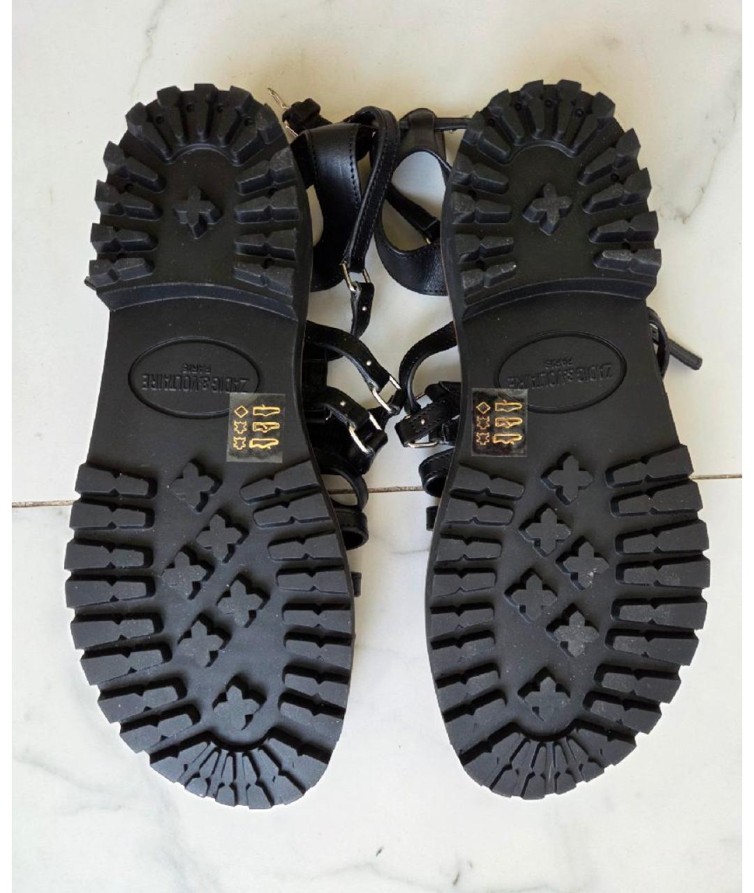 ZADIG & VOLTAIRE Черные кожаные сандалии, фото 5