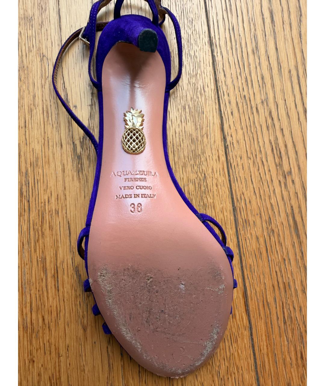 AQUAZZURA Синие замшевые босоножки, фото 5