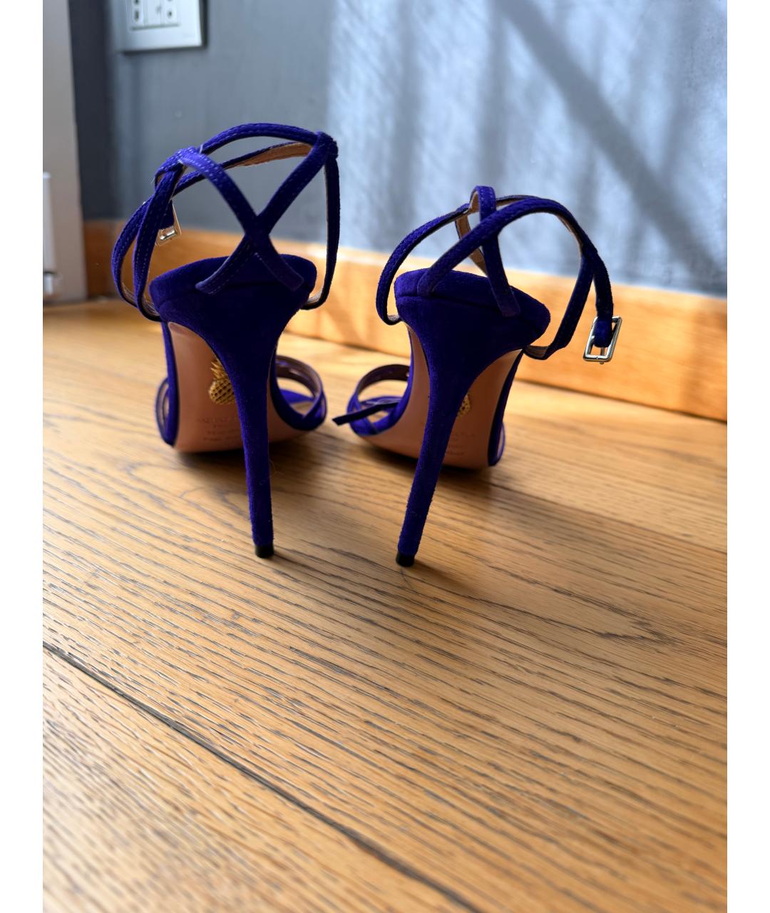 AQUAZZURA Синие замшевые босоножки, фото 4