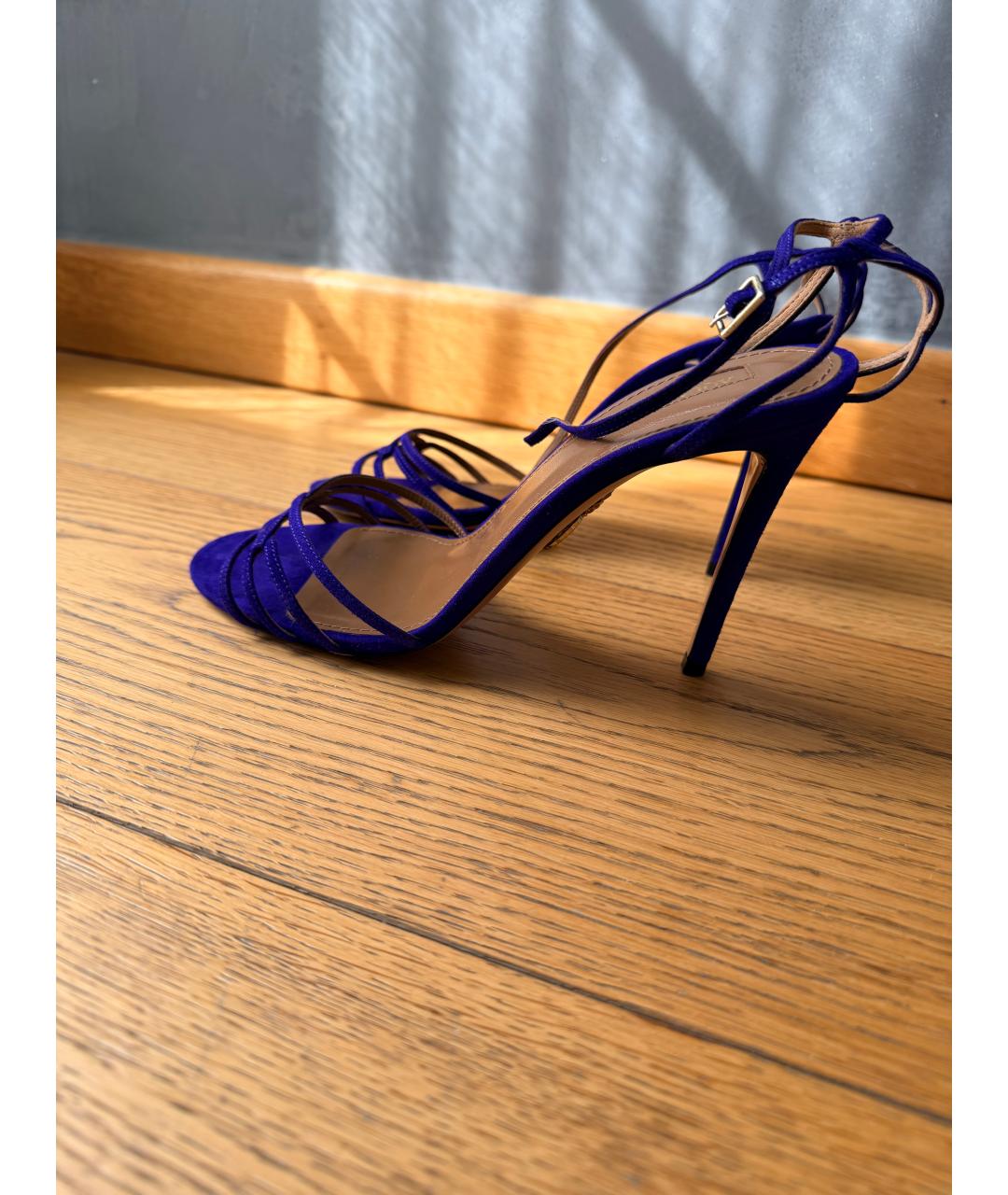 AQUAZZURA Синие замшевые босоножки, фото 3