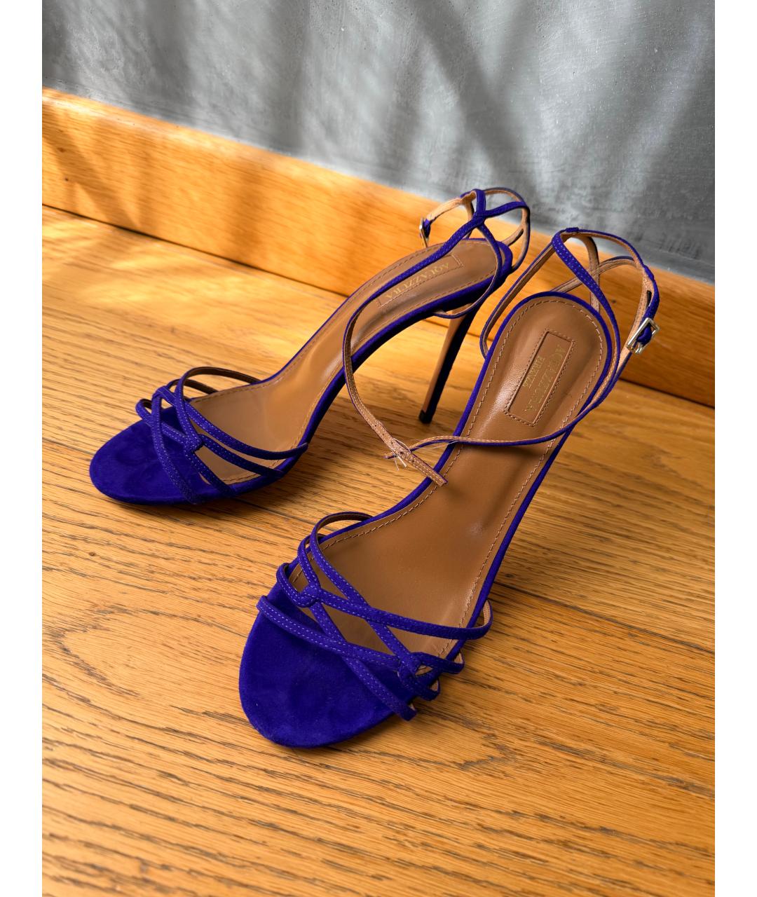 AQUAZZURA Синие замшевые босоножки, фото 2