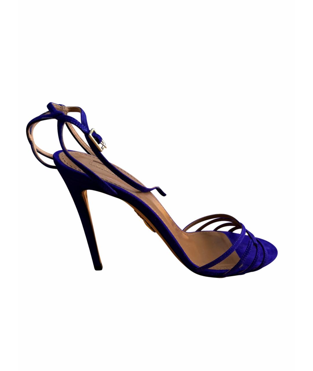 AQUAZZURA Синие замшевые босоножки, фото 1