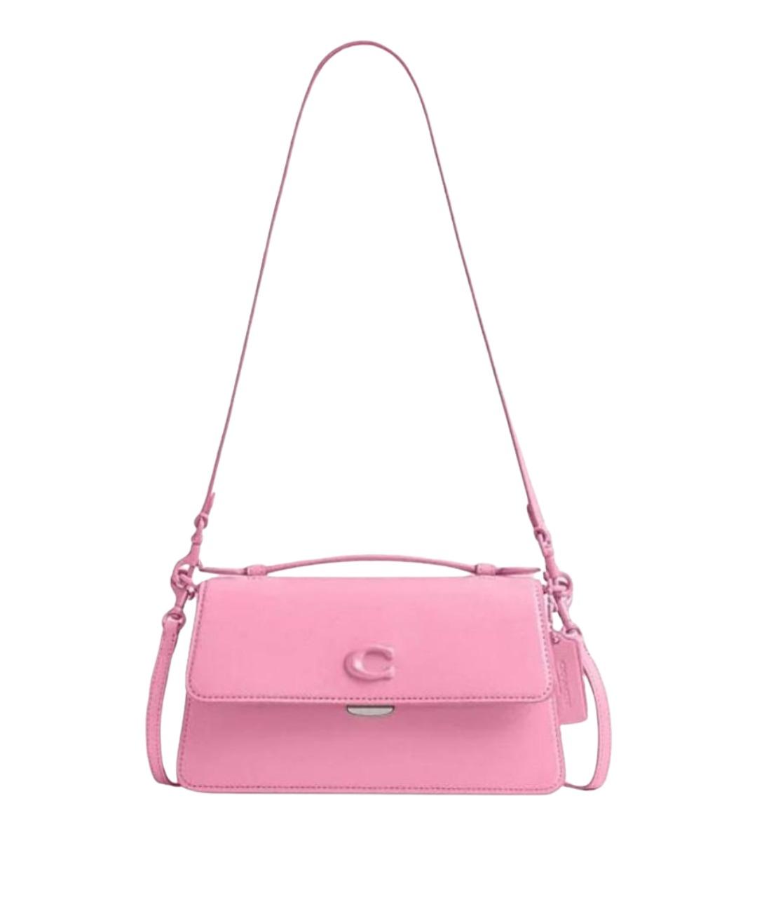 COACH Розовая кожаная сумка через плечо, фото 1