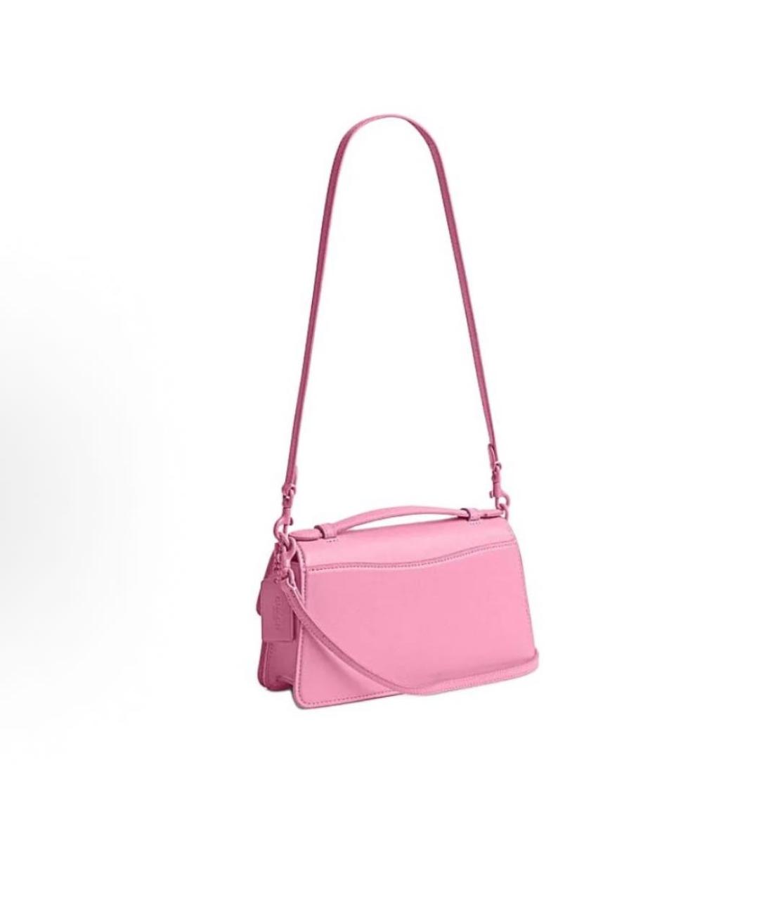 COACH Розовая кожаная сумка через плечо, фото 2
