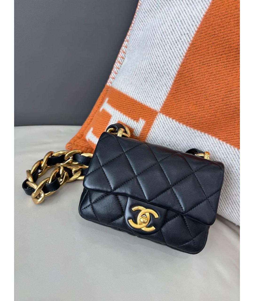 CHANEL Черная кожаная сумка через плечо, фото 9