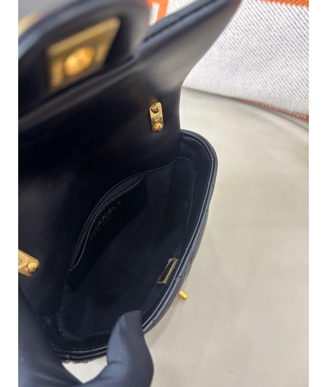 CHANEL Черная кожаная сумка через плечо, фото 8