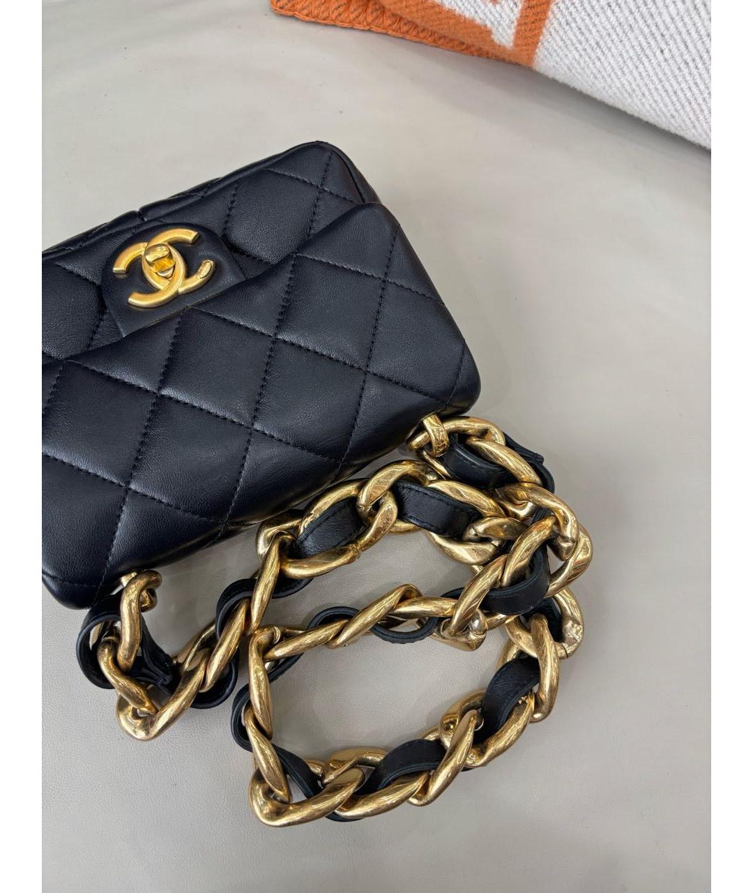 CHANEL Черная кожаная сумка через плечо, фото 5