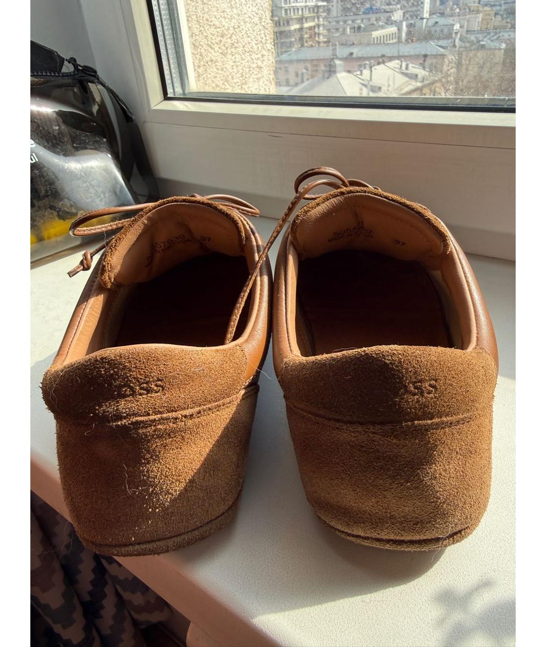 HUGO BOSS Коричневые замшевые кеды, фото 4