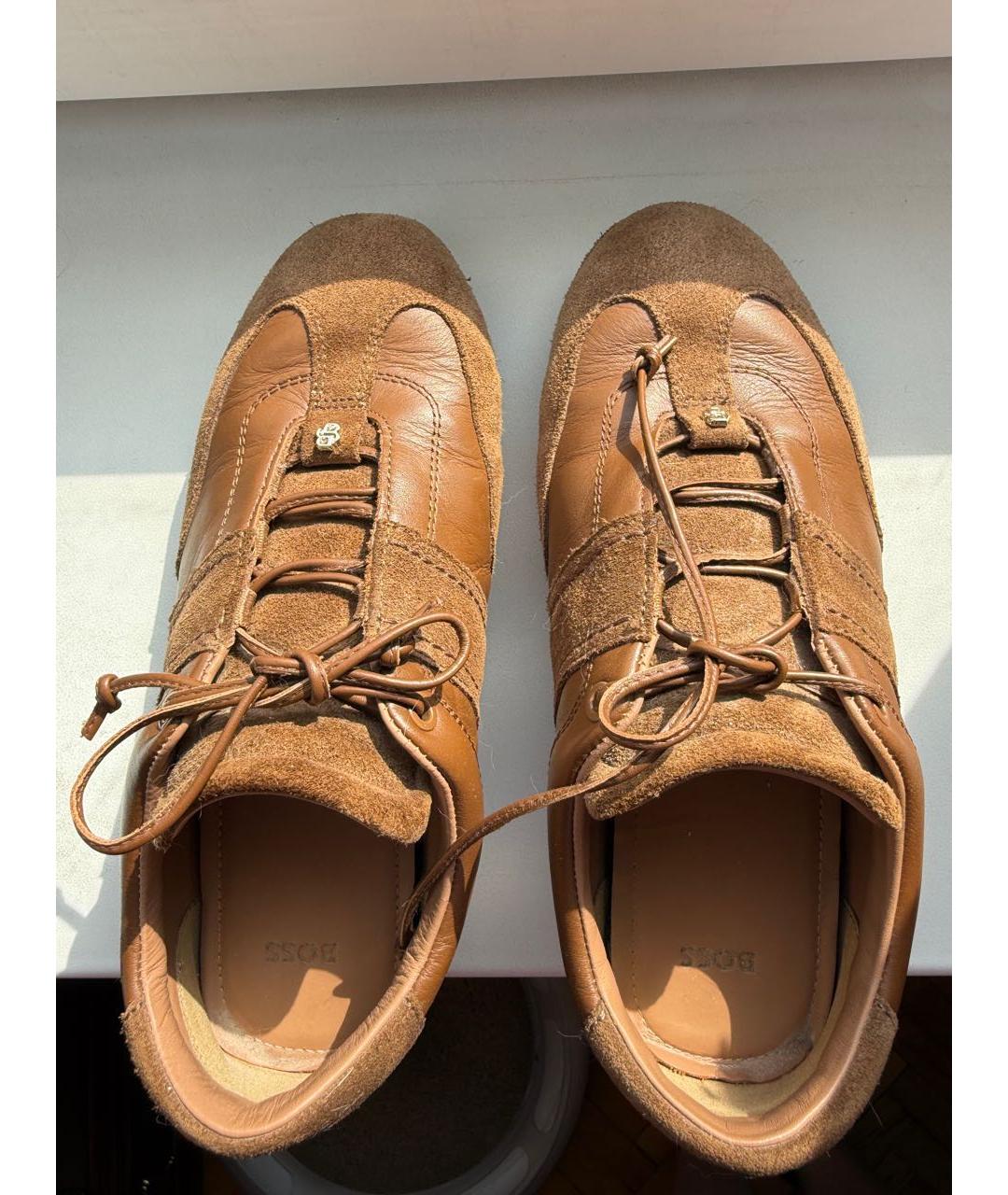 HUGO BOSS Коричневые замшевые кеды, фото 3