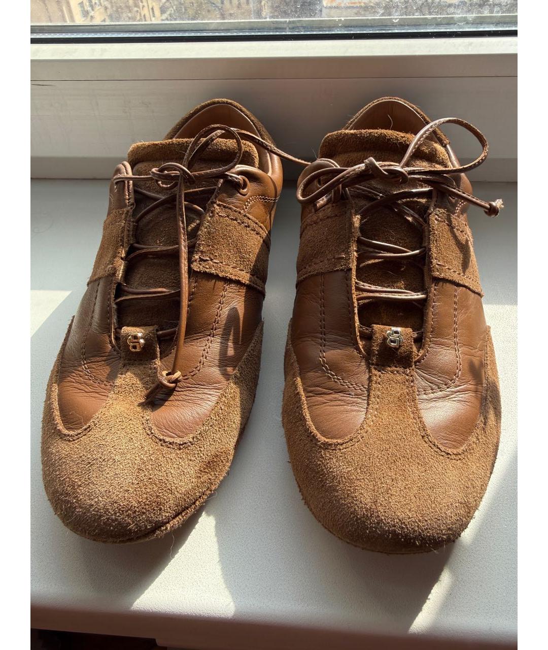 HUGO BOSS Коричневые замшевые кеды, фото 2