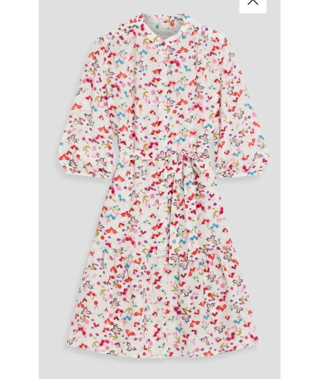 SALONI Мульти шелковое повседневное платье, фото 9