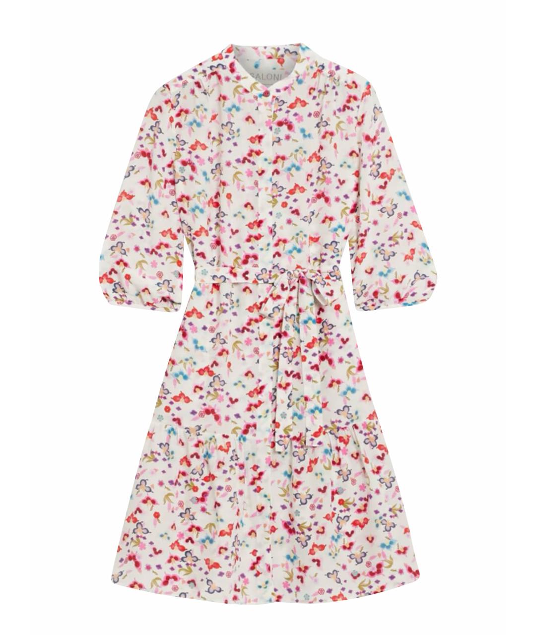 SALONI Мульти шелковое повседневное платье, фото 1