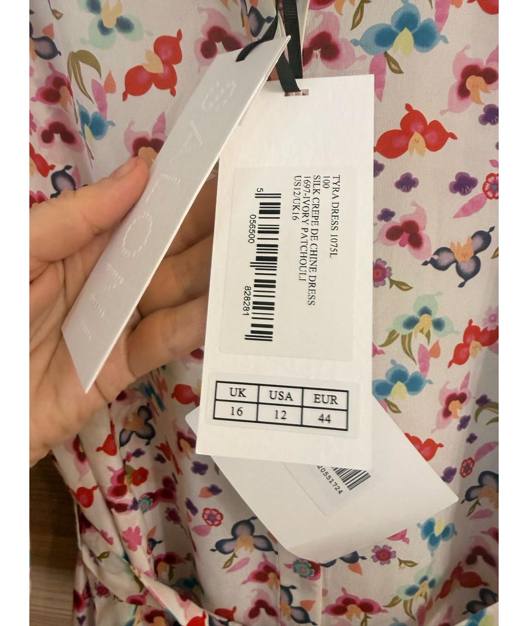 SALONI Мульти шелковое повседневное платье, фото 4