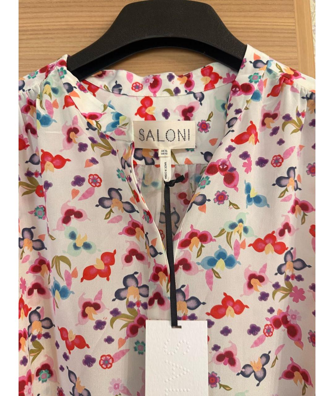 SALONI Мульти шелковое повседневное платье, фото 3