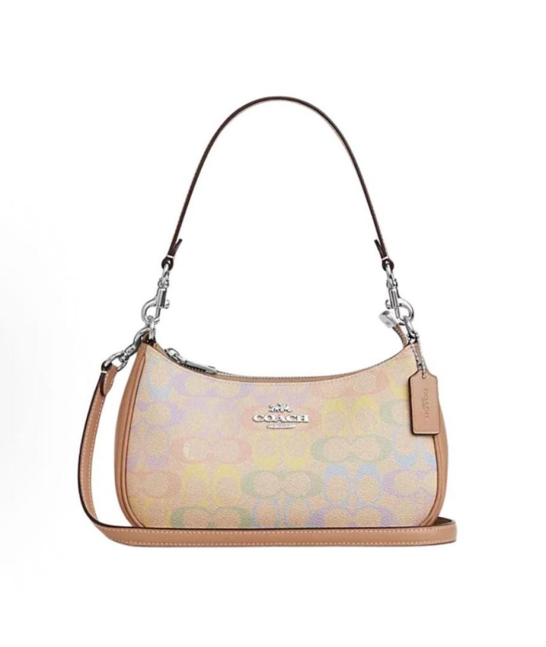 COACH Бежевая сумка с короткими ручками, фото 9