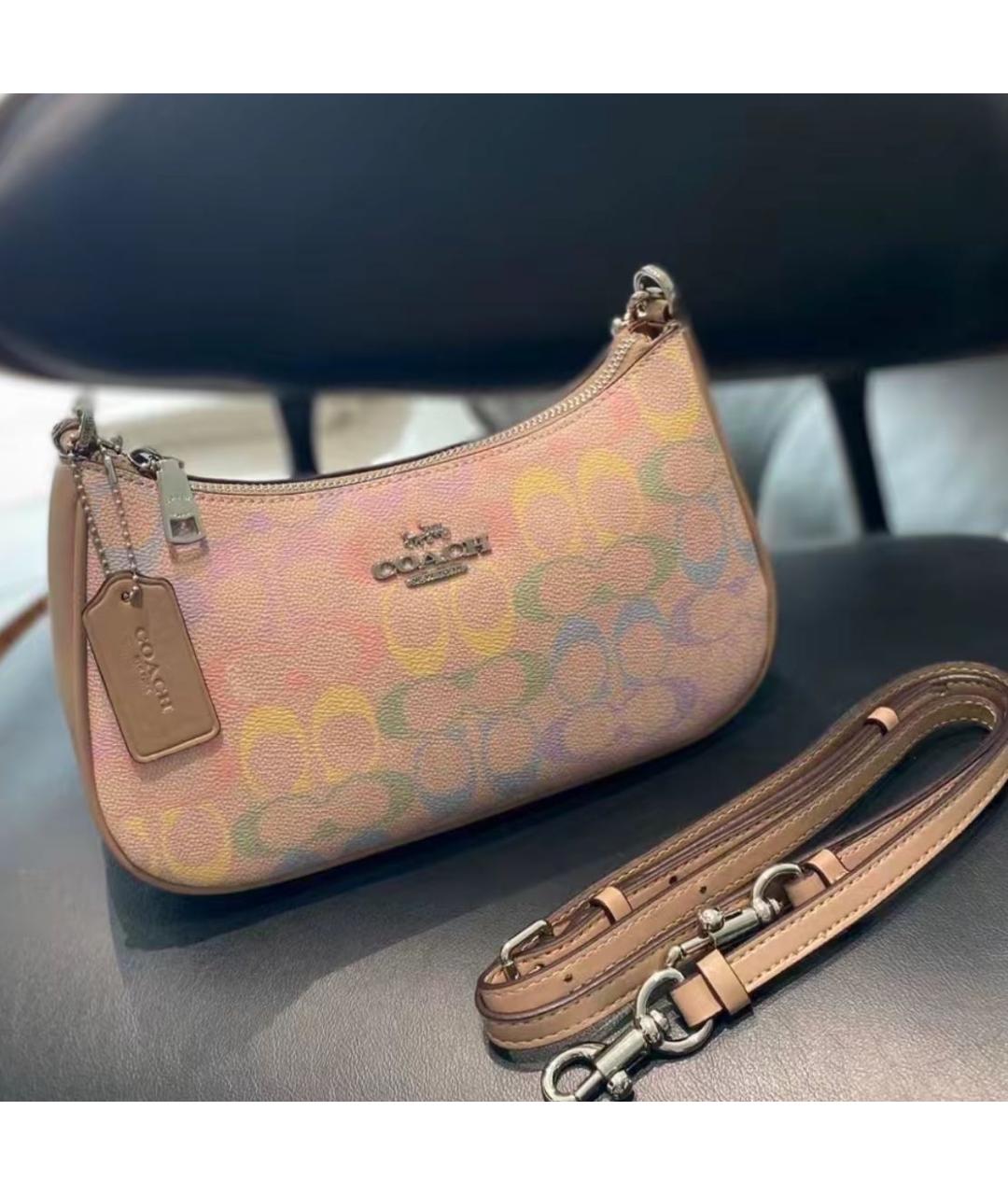 COACH Бежевая сумка с короткими ручками, фото 7
