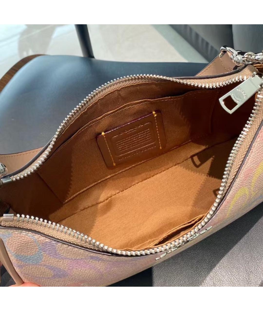 COACH Бежевая сумка с короткими ручками, фото 8