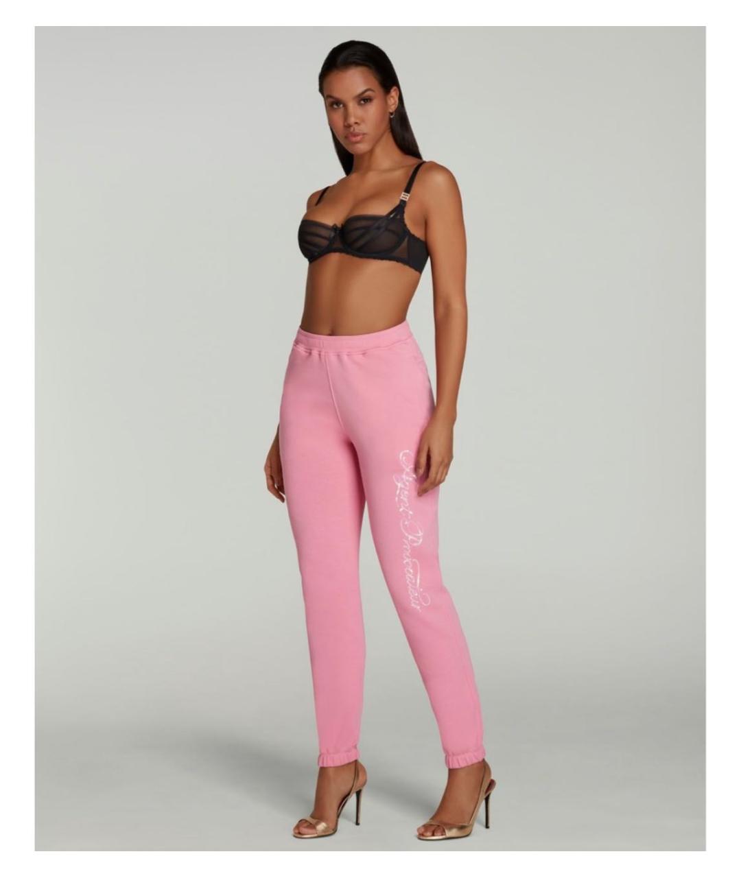 AGENT PROVOCATEUR Розовые хлопковые спортивные брюки и шорты, фото 2