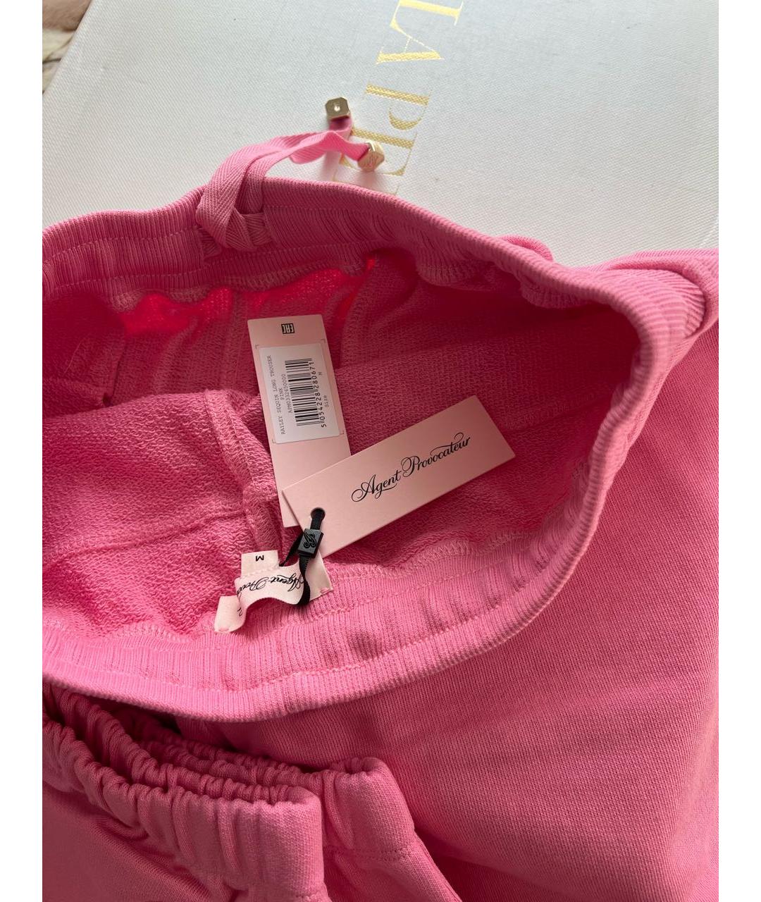 AGENT PROVOCATEUR Розовые хлопковые спортивные брюки и шорты, фото 6