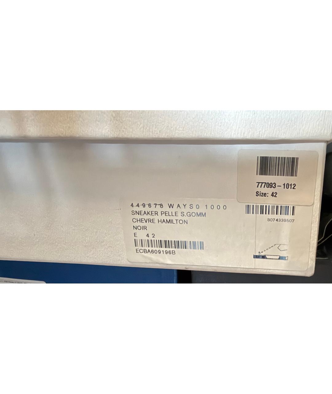 BALENCIAGA Черные кожаные высокие кроссовки / кеды, фото 4