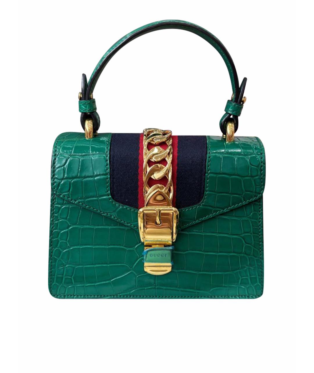 GUCCI Зеленая кожаная сумка через плечо, фото 8