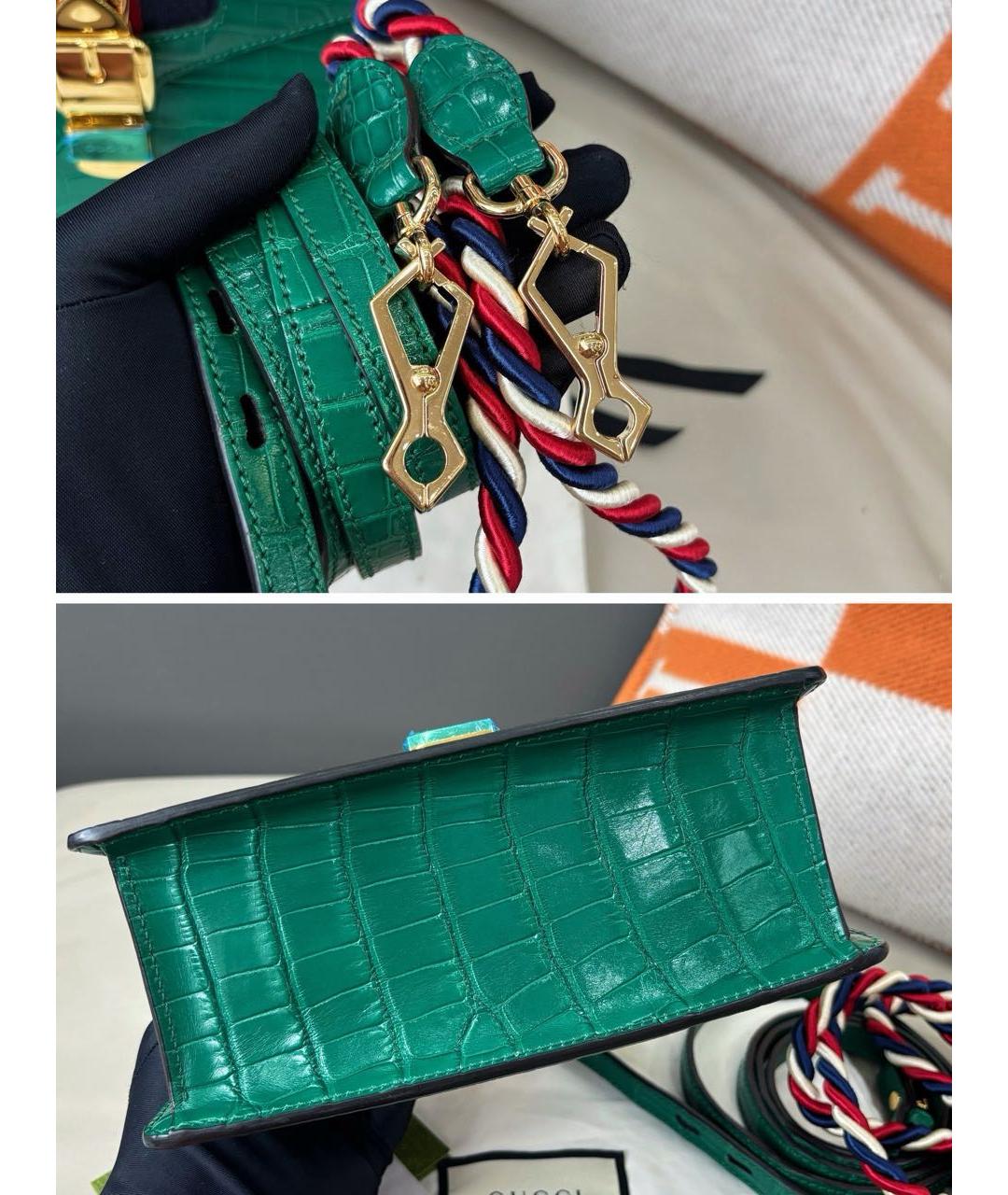 GUCCI Зеленая кожаная сумка через плечо, фото 5