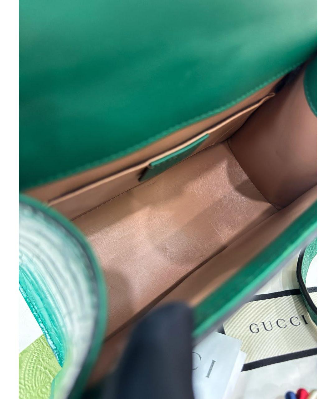 GUCCI Зеленая кожаная сумка через плечо, фото 7