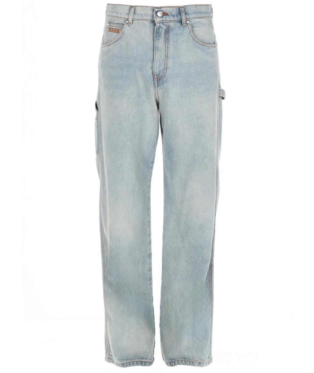 MSGM Голубые хлопковые прямые джинсы, фото 1