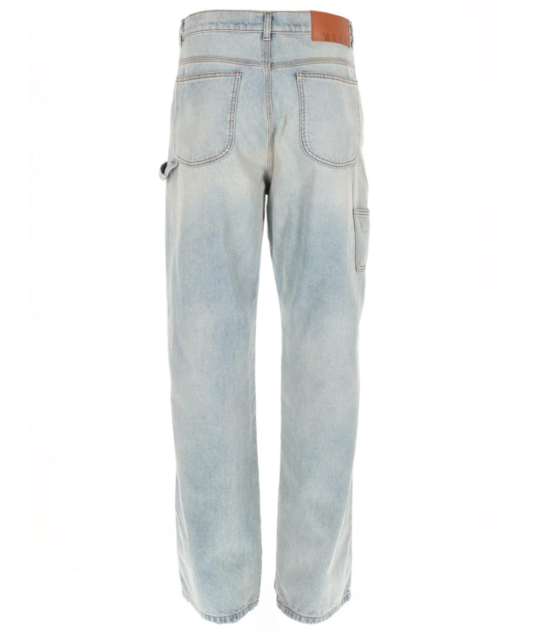 MSGM Голубые хлопковые прямые джинсы, фото 3
