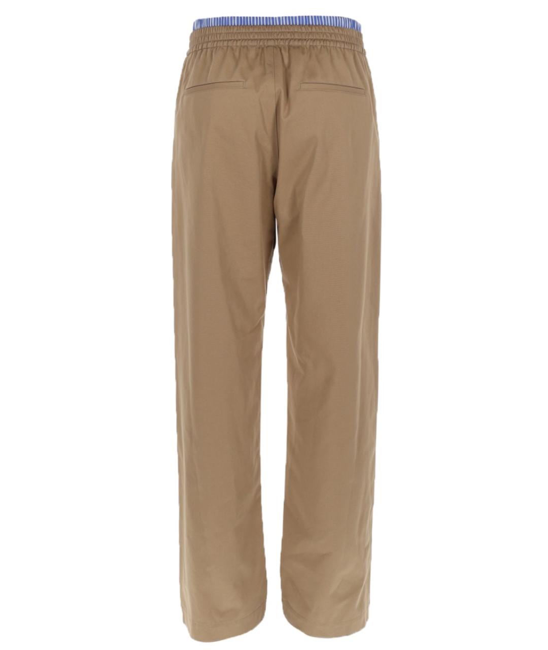 MSGM Бежевые хлопковые повседневные брюки, фото 3