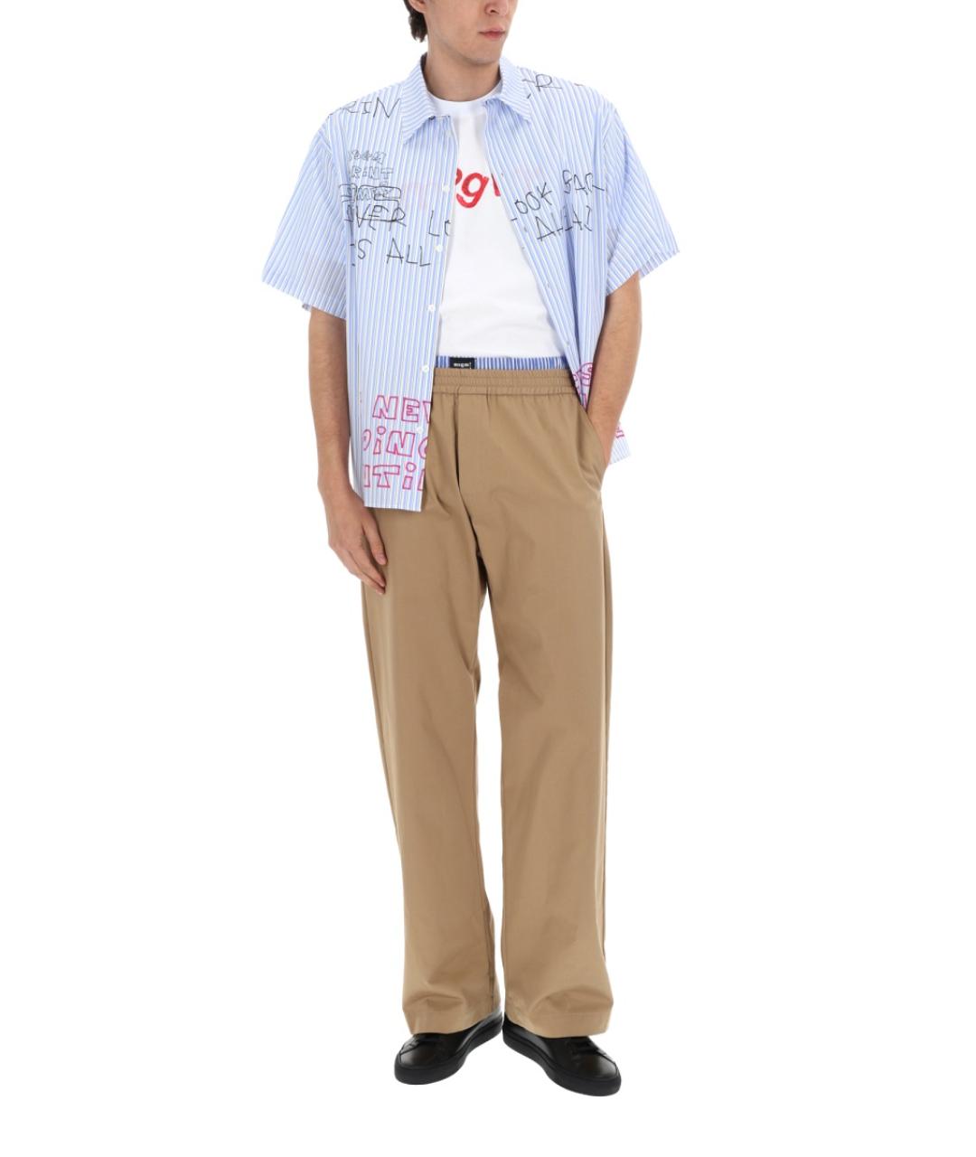 MSGM Бежевые хлопковые повседневные брюки, фото 2