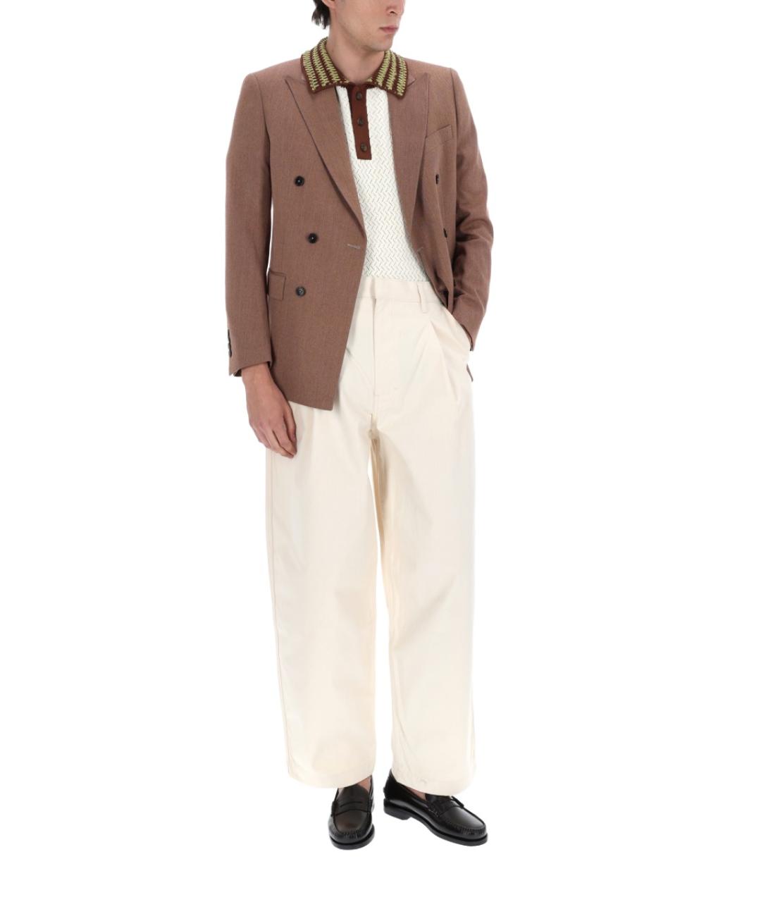 Drole de Monsieur Белое хлопковое поло с коротким рукавом, фото 3