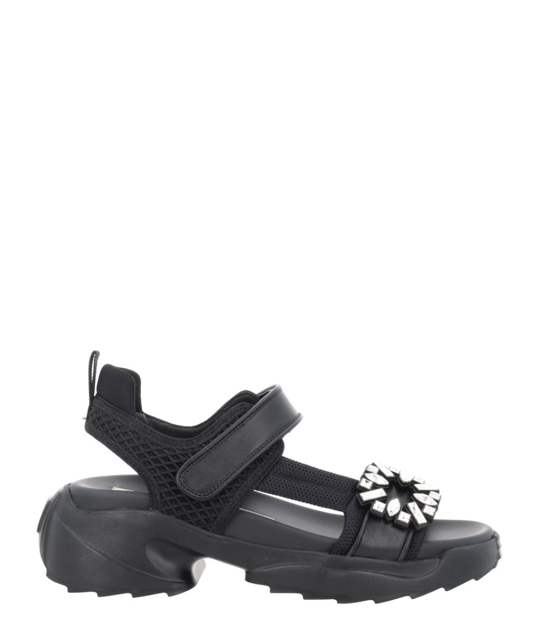 ROGER VIVIER Черные кожаные босоножки, фото 1