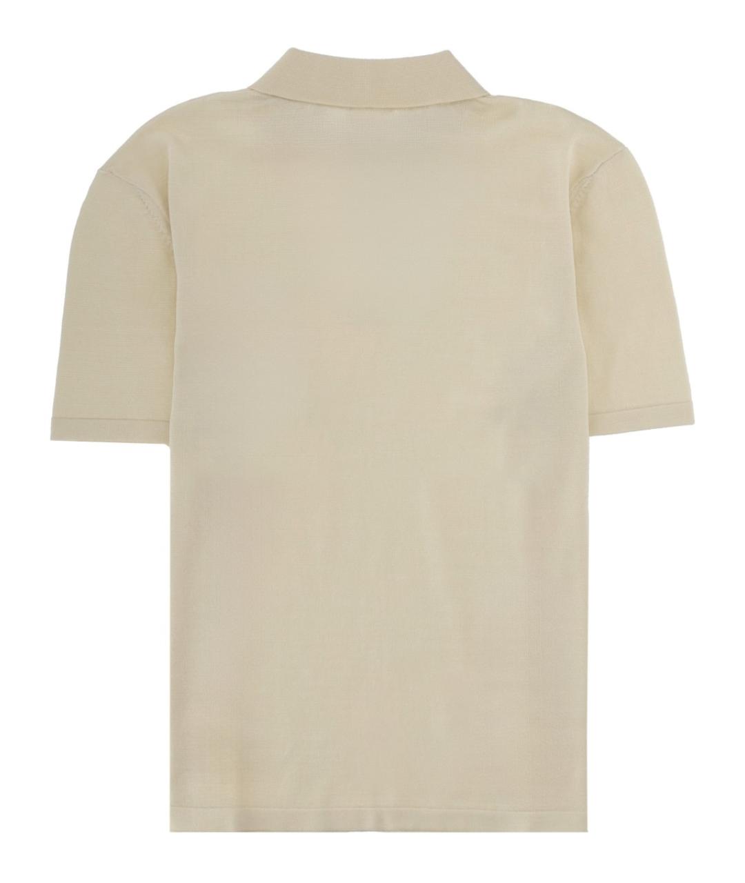 A.P.C. Бежевое хлопковое поло с коротким рукавом, фото 2