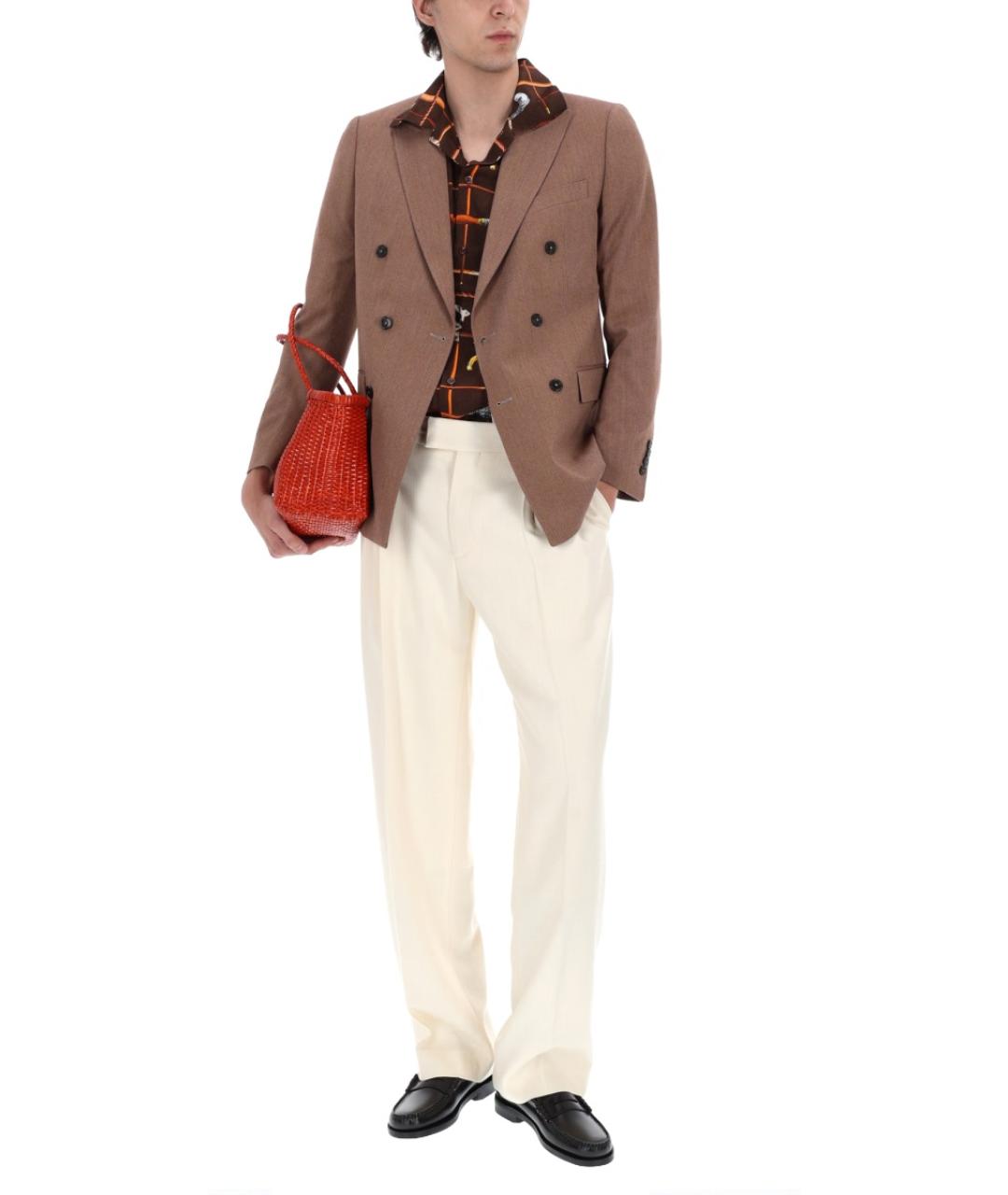 Drole de Monsieur Коричневый полиэстеровый пиджак, фото 3